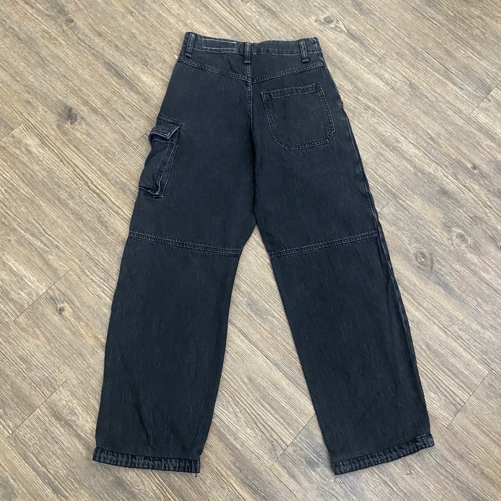 Rag & Bone Nora Cargo High Rise Straight Jeans in Roya Black Size 23 - Picture 10 of 10